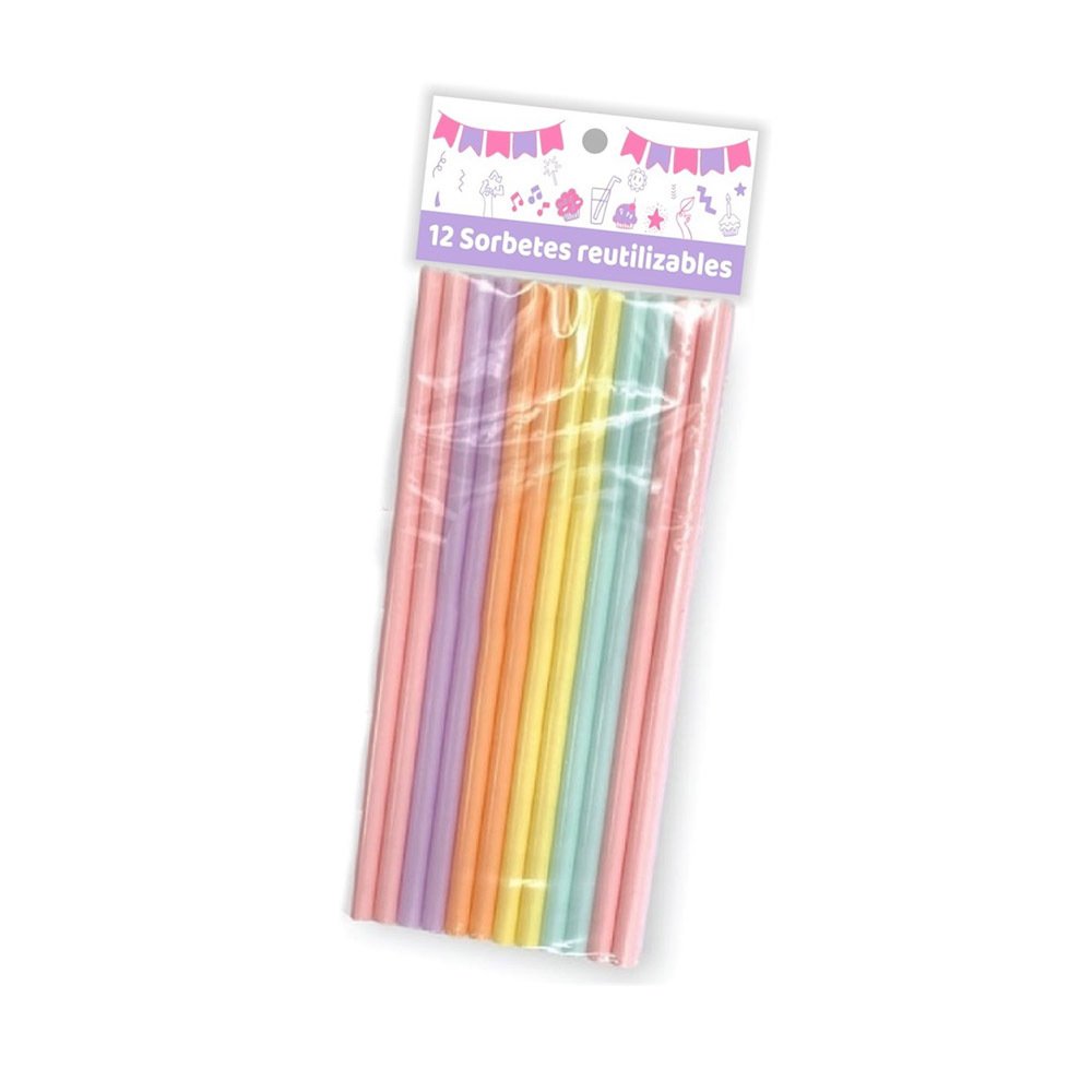 Set De 12 Sorbetes 22 Cm Reutilizables Pastel