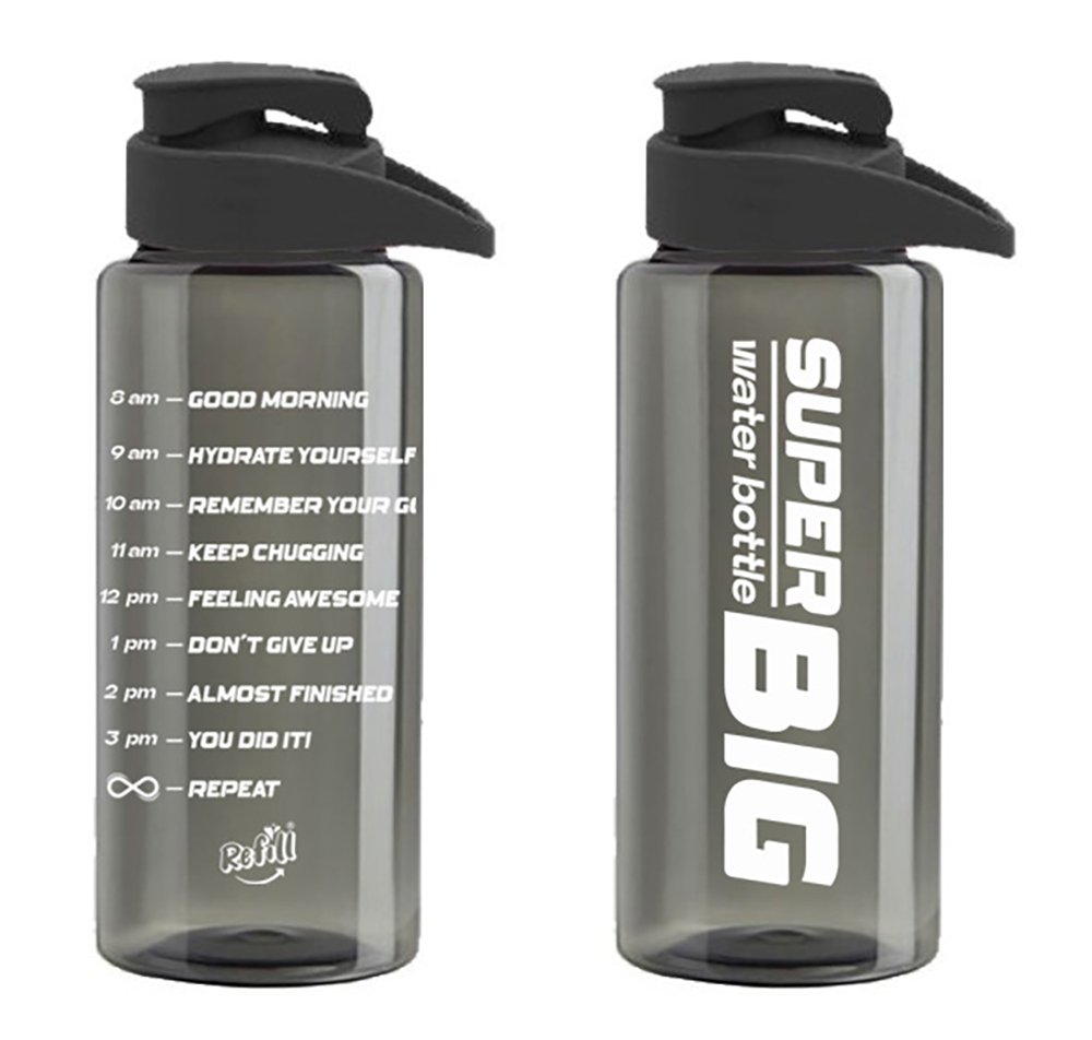 Botella Big Dakar 1100ml Negro Motivacional