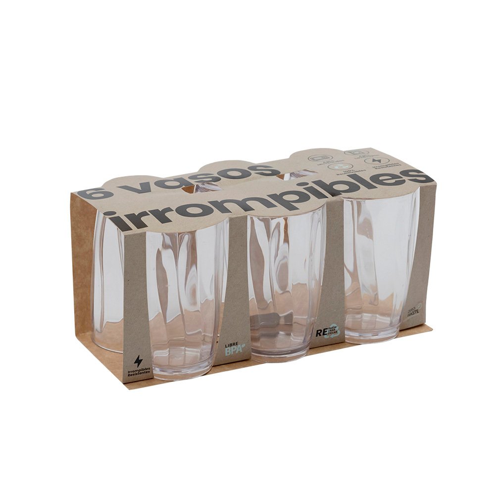 Set Vaso Facetado X6 Cristal