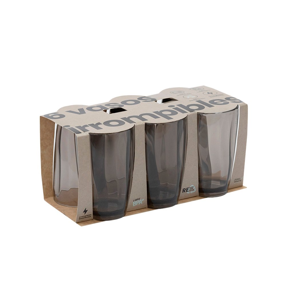 Set Vaso Facetado X6 Fume